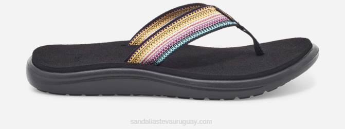 Teva 484R54 antiguous negro multi flip voya mujer