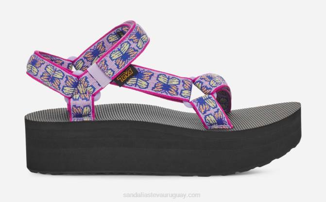 Teva 484R53 mariposa lila plataforma plana universal para mujer