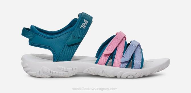 Teva 484R362 azul coral multi tirra de niños grandes